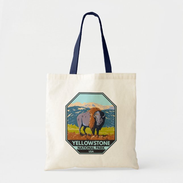 Bolso De Tela Parque nacional Yellowstone North American Bison (Frente)