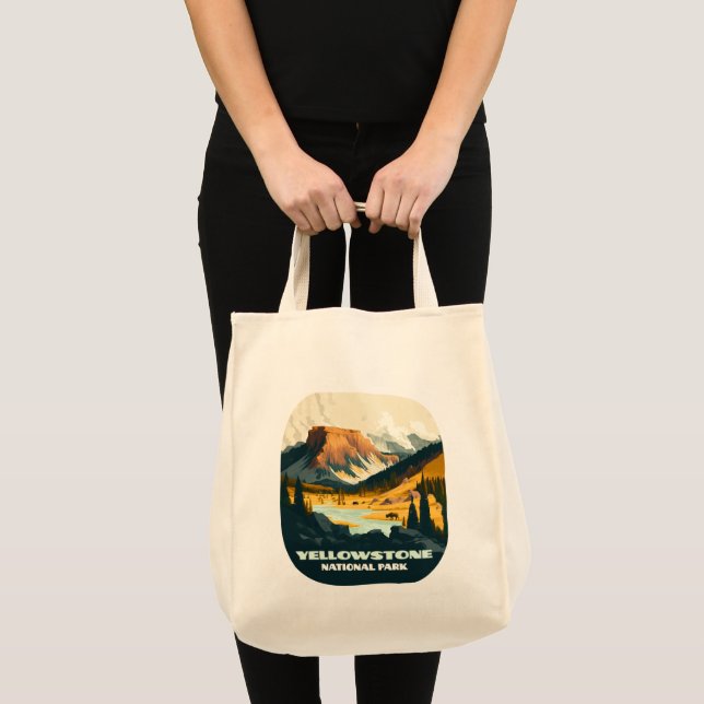Bolso De Tela Parque nacional Yellowstone Wyoming Mountains Retr (Anverso (producto))
