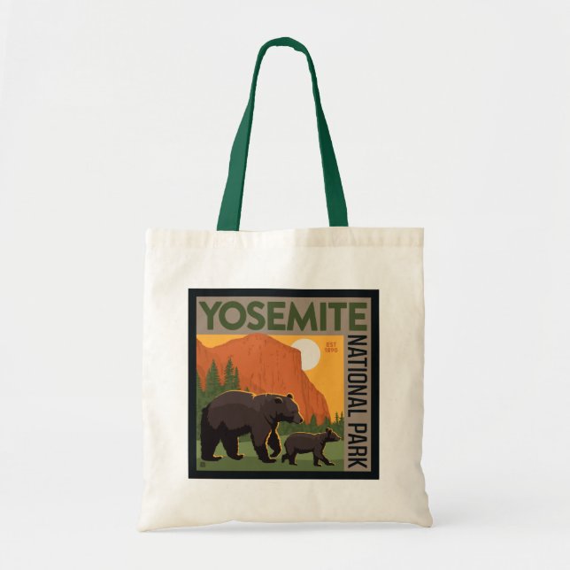 Bolso De Tela Parque nacional Yosemite | Familia Oso (Frente)