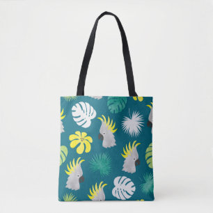 Bolso De Tela Parrots tropicales: Escena de verano acuarela