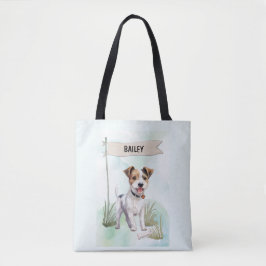 Bolso De Tela Parson Russell Terrier Acuarela Perro Personalizad