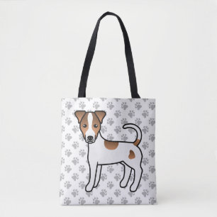 Bolso De Tela Parson Russell Terrier de pelaje liso blanco y bro