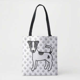 Bolso De Tela Parson Russell Terrier de pelaje liso negro y blan