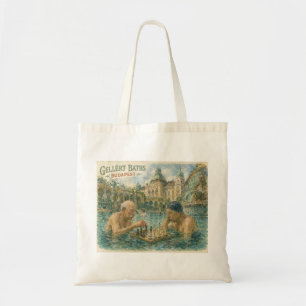 Bolso De Tela Partida de ajedrez Baños Gellert Budapest Hungría