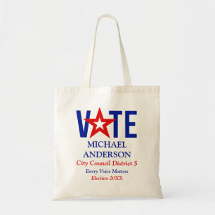 Bolso De Tela Partidario de Candidato de Campaña Política 