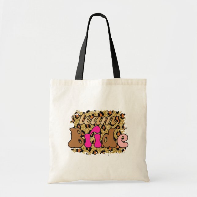 Bolso De Tela Partido de la Bachelorette del Equipo de Glam Leop (Frente)