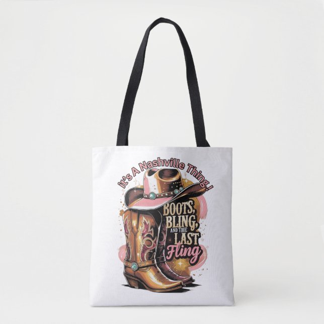 Bolso De Tela Partido de la Bachillerato de Nashville -"Boots, B (Anverso)