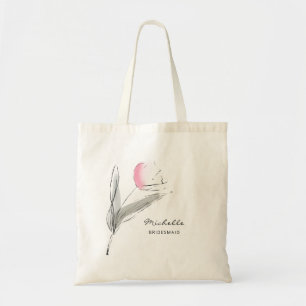 Bolso De Tela Partido de la Boda de Tulipanes de Primavera Rosa 