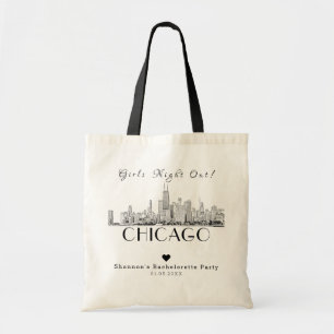 Bolso De Tela Partido de la Soltera de Chicago Personalizado