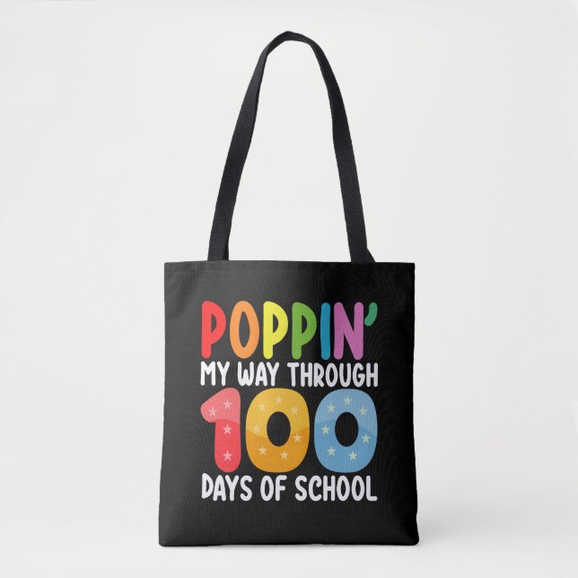 Bolso De Tela Pasando con Estilo Mis 100 Días De Escuela (Anverso)
