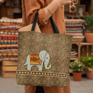 Bolso De Tela Paseo de Elefante Monograma Cheetah ID390
