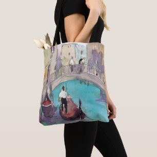 Bolso De Tela Paseo de la góndola de Venecia de la acuarela de