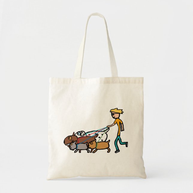 Bolso De Tela Paseo de perros (Frente)