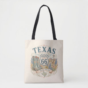 Bolso De Tela Paseo de vaquera por la Ruta 66 de Texas al estilo