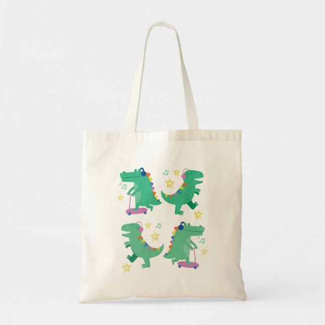 Bolso De Tela Paseo Disco de Dinos (Frente)