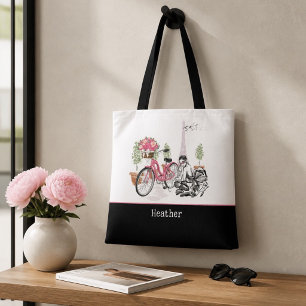 Bolso De Tela Paseo en Bicicleta Personalizado por París