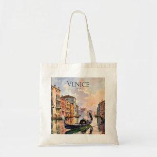 Bolso De Tela Paseo en góndola de Venecia Acuarela Canal Colorid