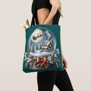 Bolso De Tela Paseo en Santa Sleigh en el Globe Wonderland