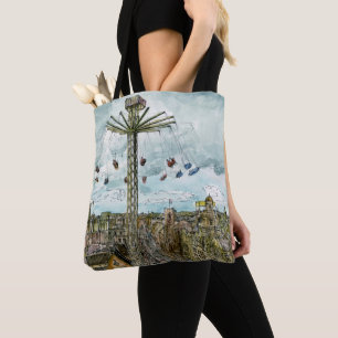 Bolso De Tela Paseo europeo del oscilación de la acuarela de los
