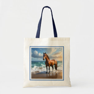 Bolso De Tela **"Paseo majestuoso: Orgulloso caballo marrón en l
