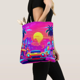 Bolso De Tela Paseo por la ciudad del atardecer neón