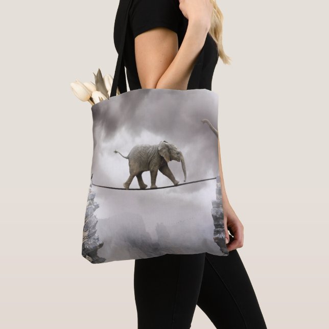 Bolso De Tela Paseos del elefante del bebé la cuerda tirante (Detalle)