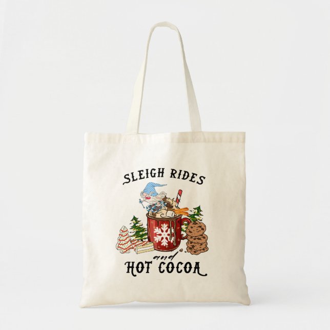Bolso De Tela Paseos en Sleigh y el Cacao Caliente (Frente)