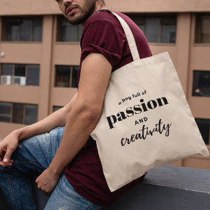 Bolso De Tela Pasión y Creatividad Moderno Estiloso