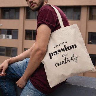 Bolso De Tela Pasión y Creatividad Moderno Estiloso