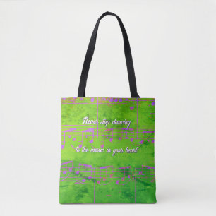 Bolso De Tela Pasos musicales - Nuevo Tote de jazz