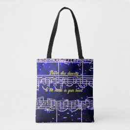 Bolso De Tela Pasos musicales - Tote de Blues eléctricos