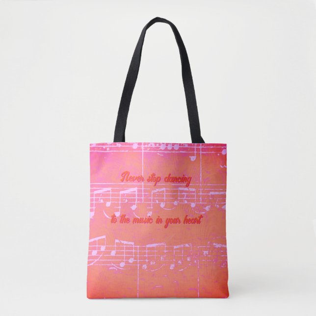 Bolso De Tela Pasos musicales - Tote de tango de mango (Anverso)