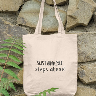 Bolso De Tela Pasos Sostenibles Adelante Comestibles Ecológicos