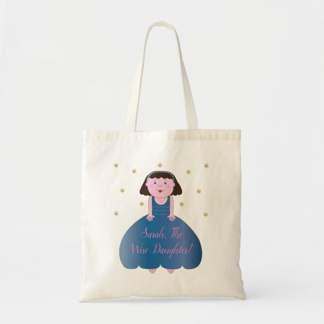 Bolso De Tela Passover Tote Bag "La hija sabia" (Frente)