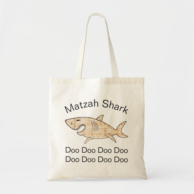 Bolso De Tela Passover Tote Bag Matzah Shark (Frente)