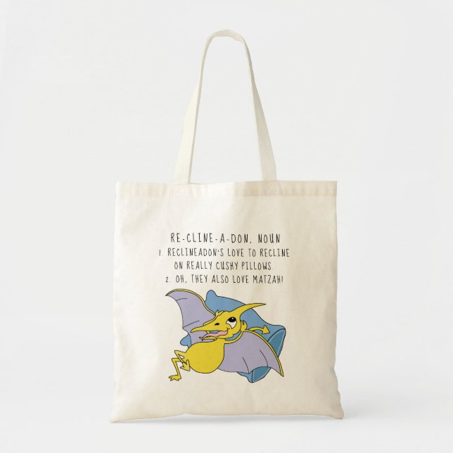 Bolso De Tela Passover Tote Bag Reclineadon Dinosaur (Frente)