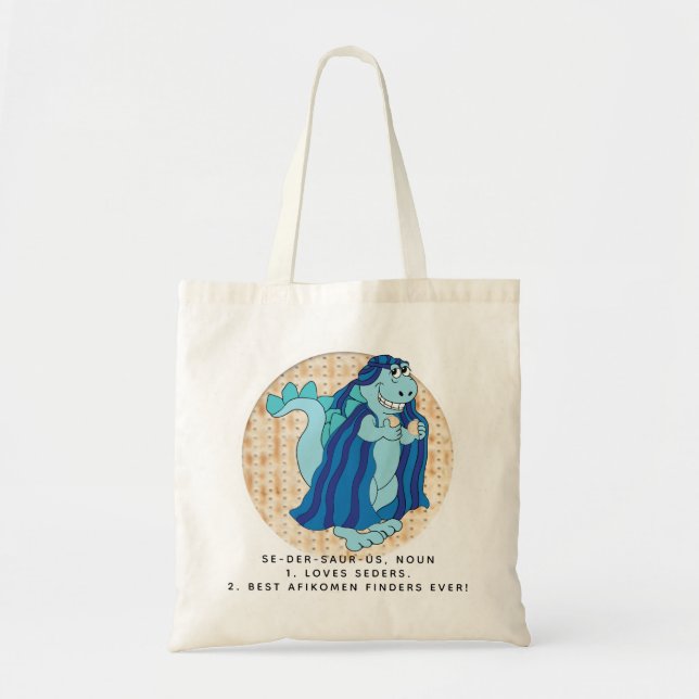Bolso De Tela Passover Tote Bag Sedersaurus Dinosaur (Frente)