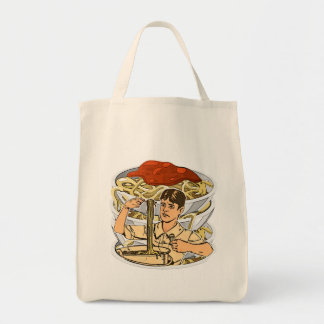 Bolso De Tela Pasta en el plato: delicioso espagueti