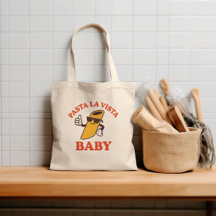 Bolso De Tela Pasta La Vista Funny   Pun Grocery