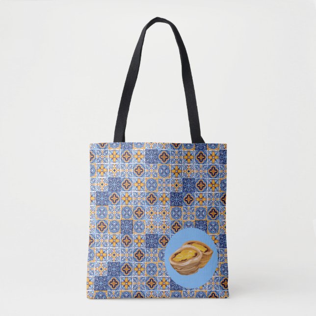 Bolso De Tela Pasteis de Nata Tiles (Anverso)