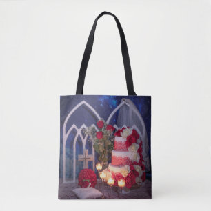 Bolso De Tela Pastel 0128-Boda con velas, velo, Bouquet