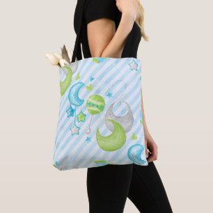BOLSO DE TELA PASTEL ARTÍCULOS DE BEBÉ VERDE AZUL BLANCO