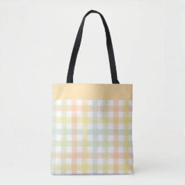 Bolso De Tela Pastel azul amarillo verde naranja moderno Gingham