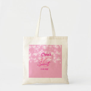 Bolso De Tela Pastel bebé rosa dulce 16 cumpleaños agregar nombr