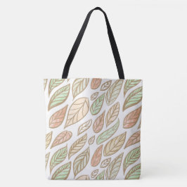 Bolso De Tela Pastel Botanical Leaf Pattern
