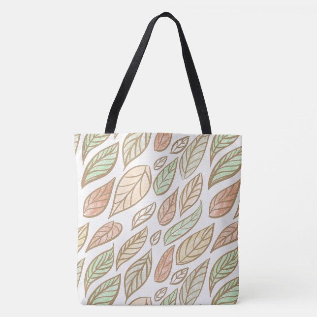 Bolso De Tela Pastel Botanical Leaf Pattern (Anverso)