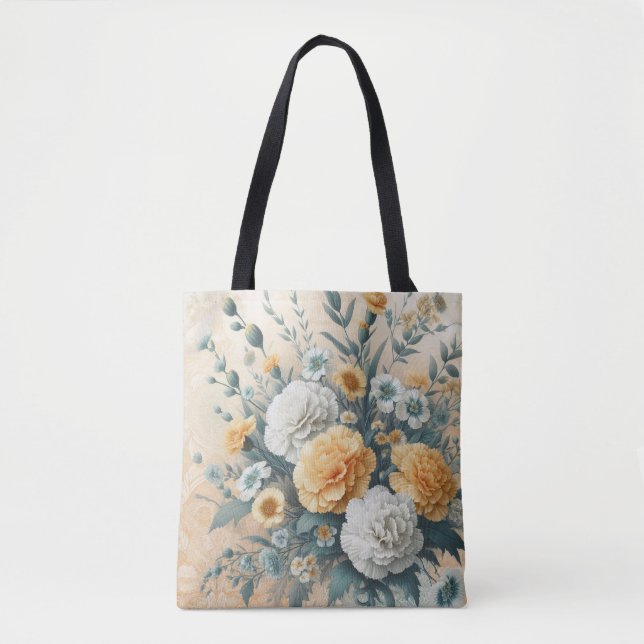 Bolso De Tela Pastel Carnations (Anverso)