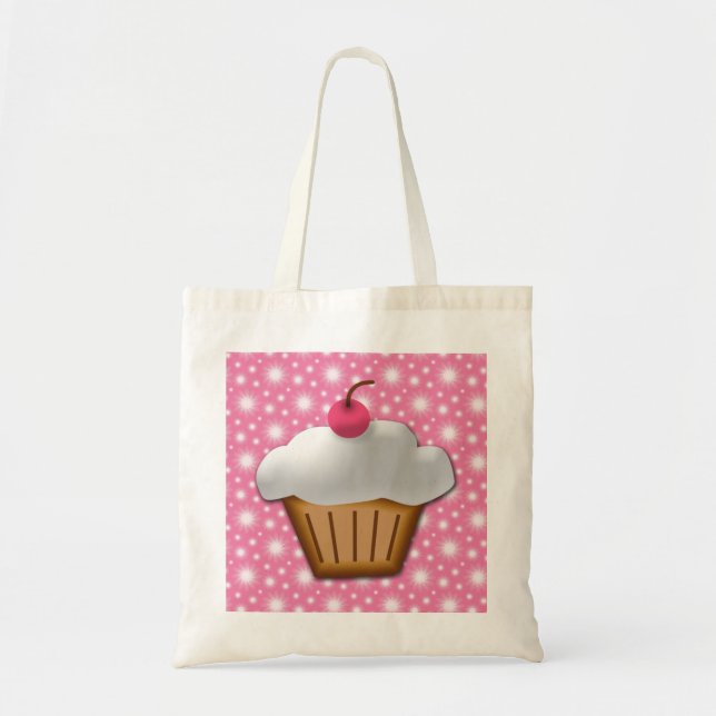 Bolso De Tela Pastel con cerezo rosa arriba (Frente)