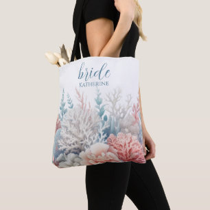 Bolso De Tela Pastel Coral Reef-Boda-Novia -