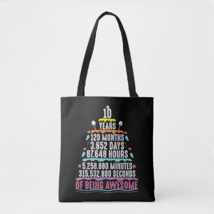 Bolso De Tela Pastel de 10 años minutos de cumpleaños